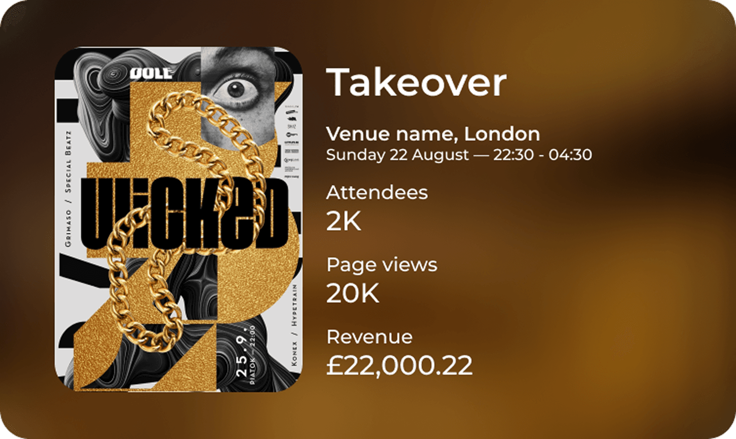 Start selling tickets in seconds